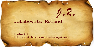 Jakabovits Roland névjegykártya