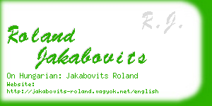 roland jakabovits business card